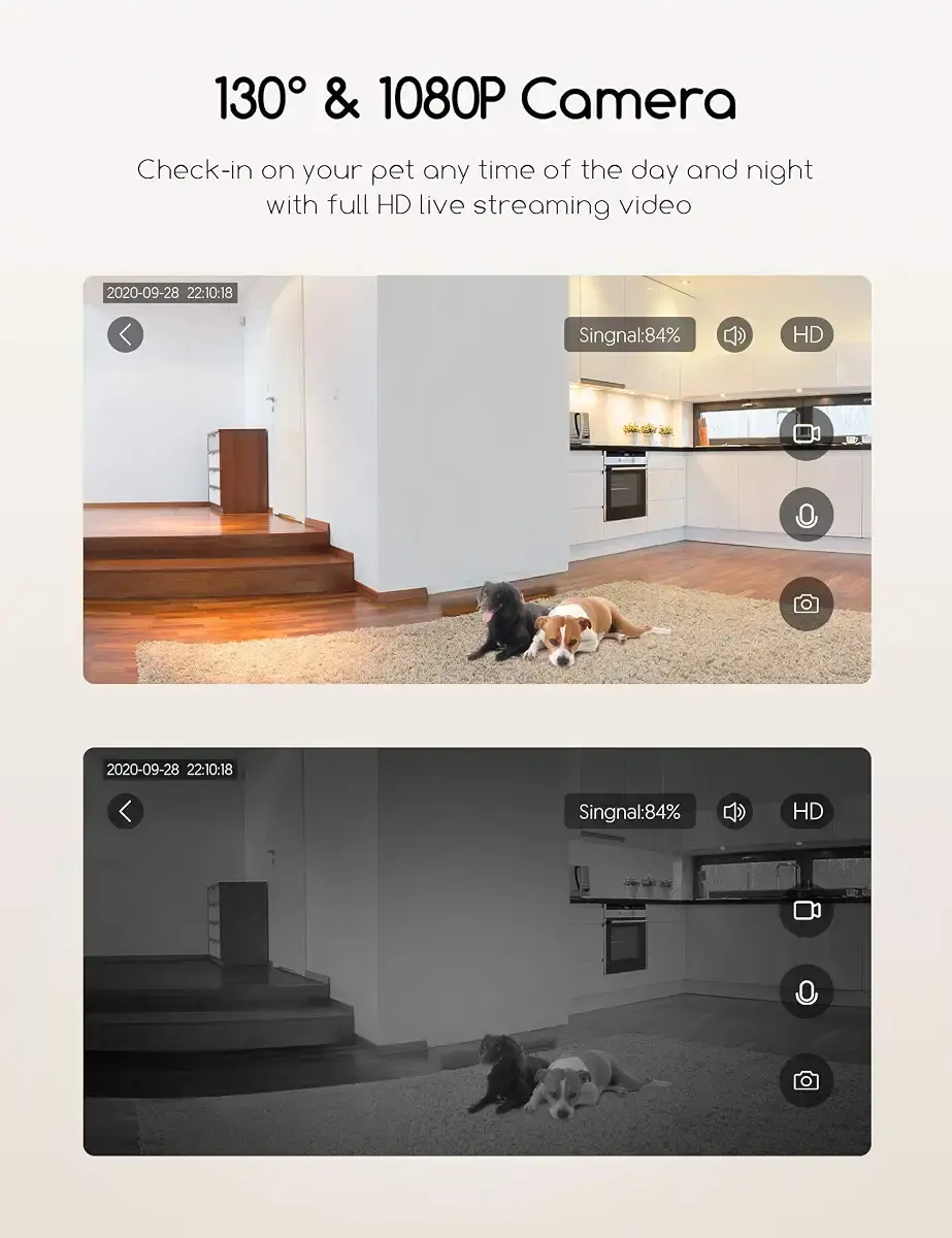 Faroro Dog Camera with Treat Dispenser, 2.4G WiFi Pet Camera with Two Way Audio and 1080P — Faroro