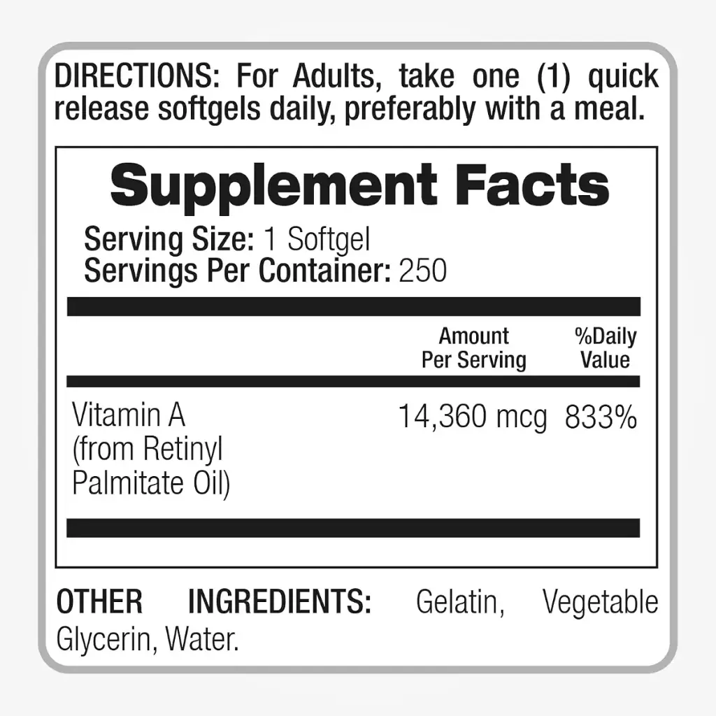 FITO MEDIC'S Lab - Vitamin a 25000 iu softgels - 250 Softgels- Ultra high Absorption — pack of 250