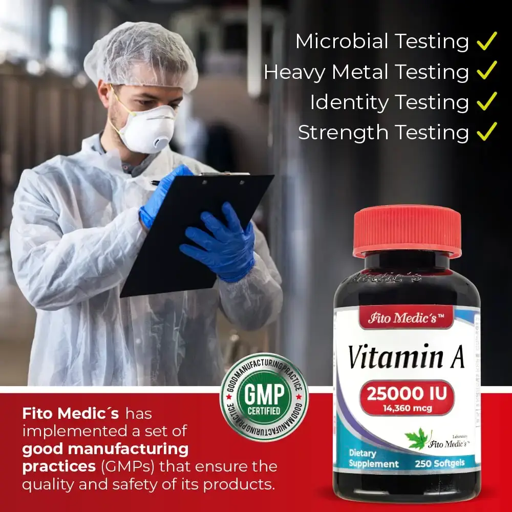 FITO MEDIC'S Lab - Vitamin a 25000 iu softgels - 250 Softgels- Ultra high Absorption — Softgels