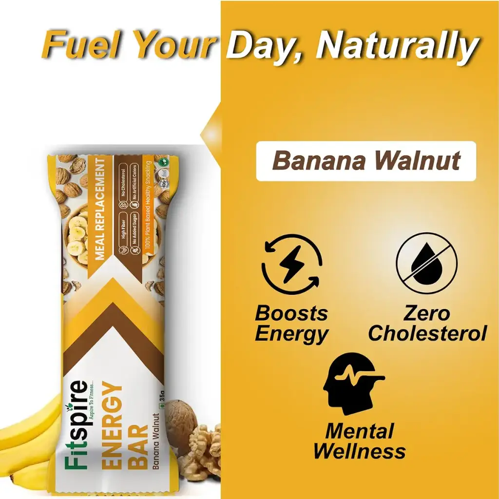 Fitspire Chocolate Banana Walnut - Energy Bar | 100% Vegan | Gluten Free | Sugar Free — Chocolate