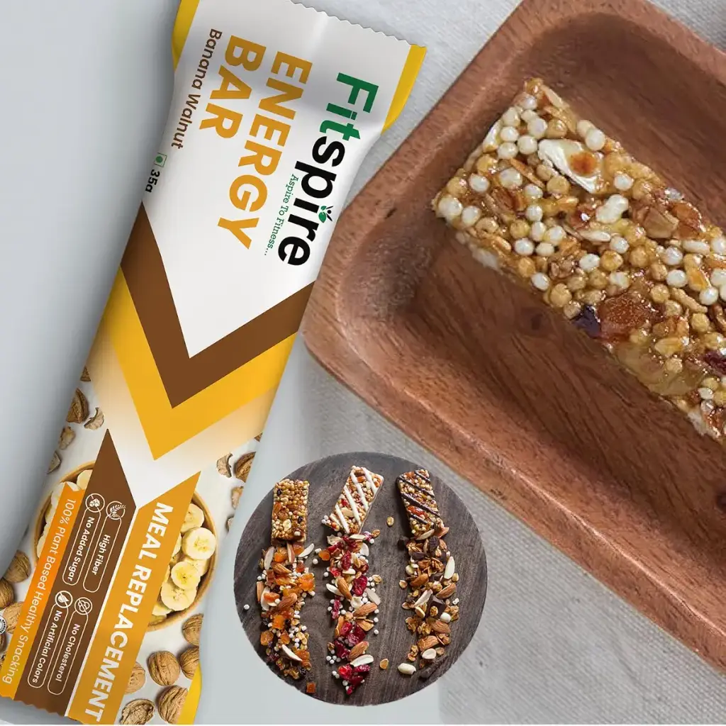 Fitspire Chocolate Banana Walnut - Energy Bar | 100% Vegan | Gluten Free | Sugar Free — Sports Nutrition