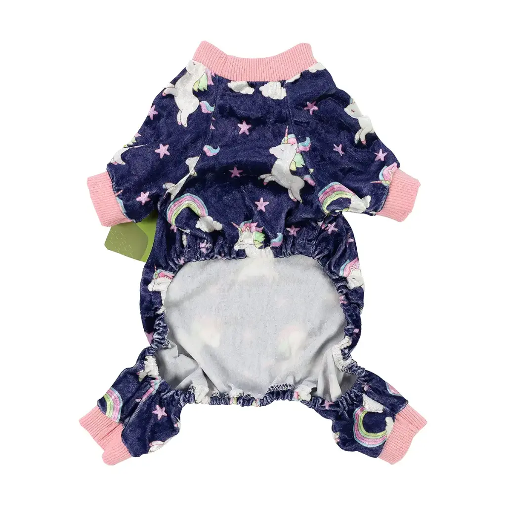 Fitwarm Fairy Unicorn Dog Pajamas Pet Clothes Jumpsuit PJS Apparel Soft Velvet Purple — Fitwarm