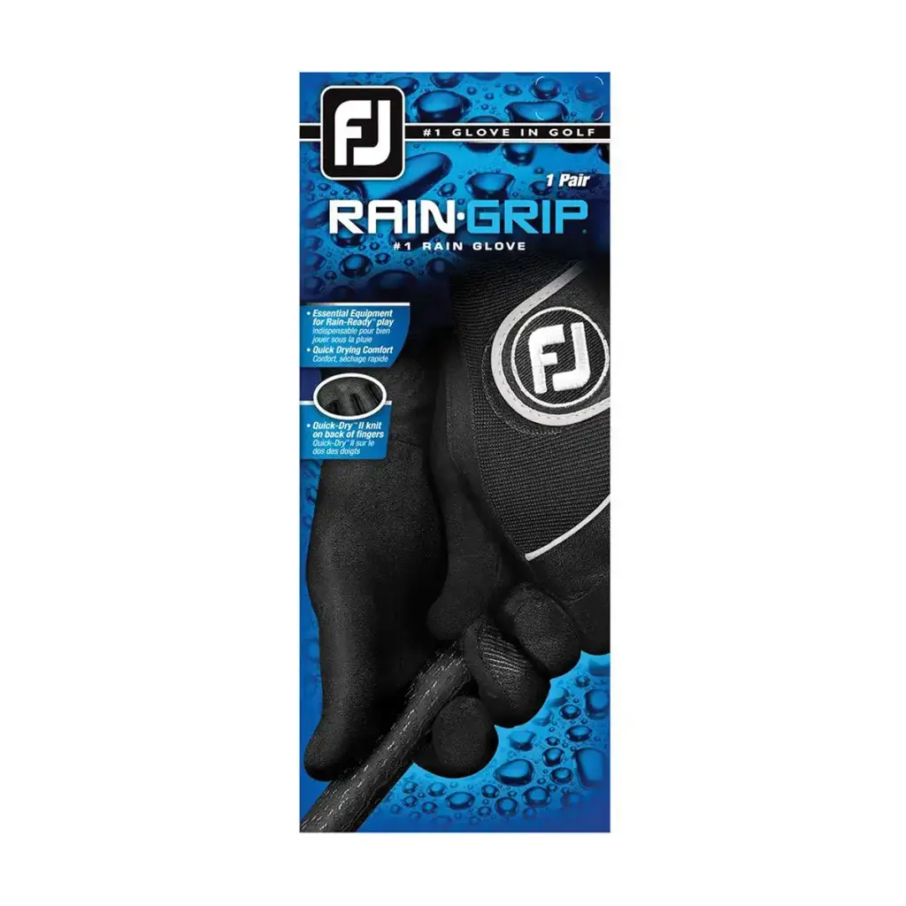 FootJoy Women's RainGrip Golf Gloves, Pair (Black) Black Medium Pair — FootJoy