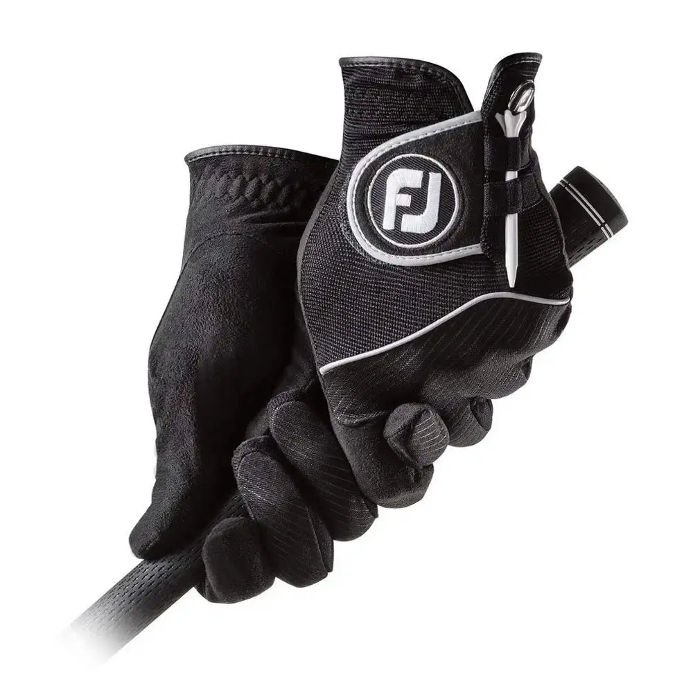 FootJoy Women's RainGrip Golf Gloves, Pair (Black) Black Medium Pair — Golf
