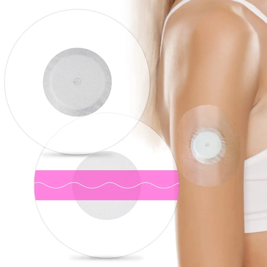 Freestyle Sensor Covers 40Pack Waterproof Libre Sensor Covers Without Glue on The Center 14 Days Long Stay Pink 40 Count (Pack of 1)