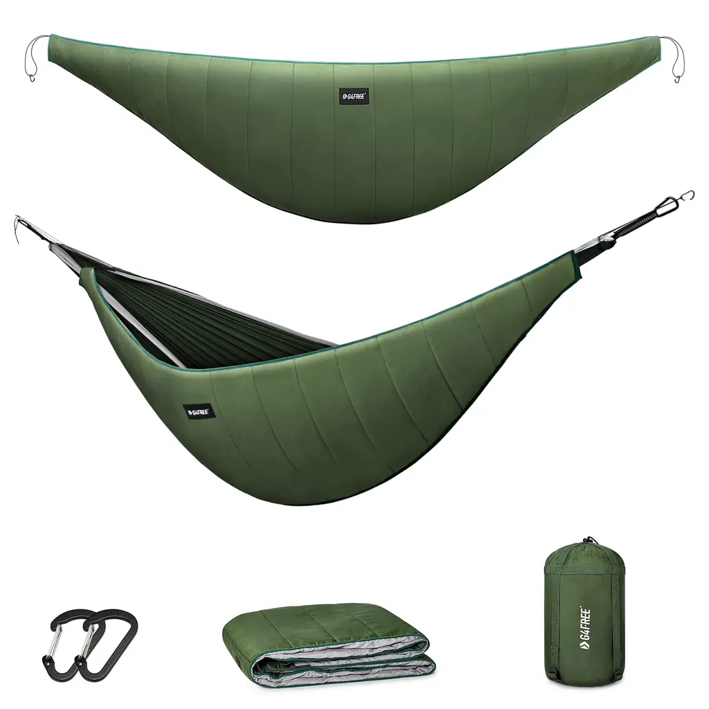 G4Free Hammock Underquilt for Single & Double Camping Hammocks Lightweight Portable Top Warm 4 Season Winter Under Quilt for Outdoor Camping Hiking Backpacking