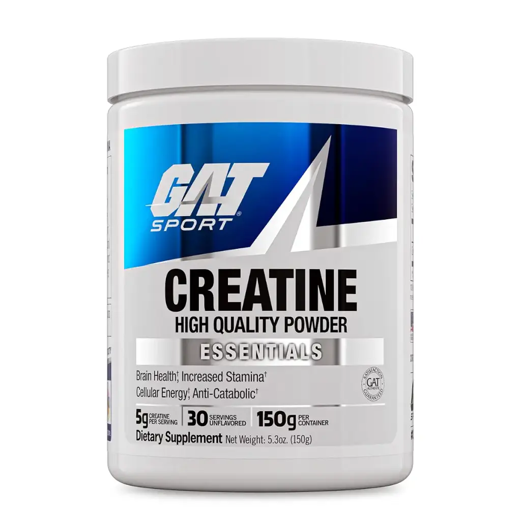 GAT SPORT Creatine Monohydrate Powder 150 Grams Strength Brain Health GLP1 Support Anti-oxidant Endurance for Men & Women 1 Month Supply Unflavored (30 Servings) 5.3 Ounce (Pack of 1)