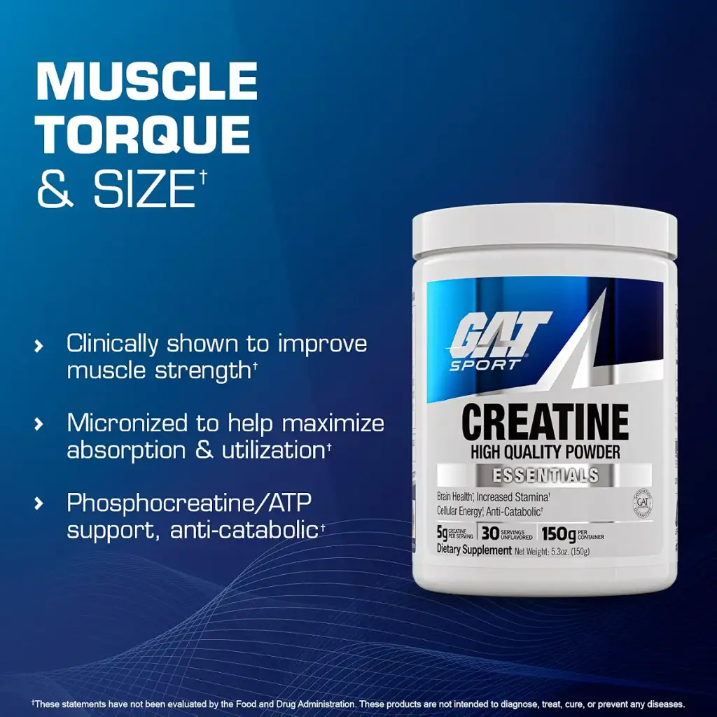 GAT SPORT Creatine Monohydrate Powder 150 Grams Strength Brain Health GLP1 Support — Sports Nutrition