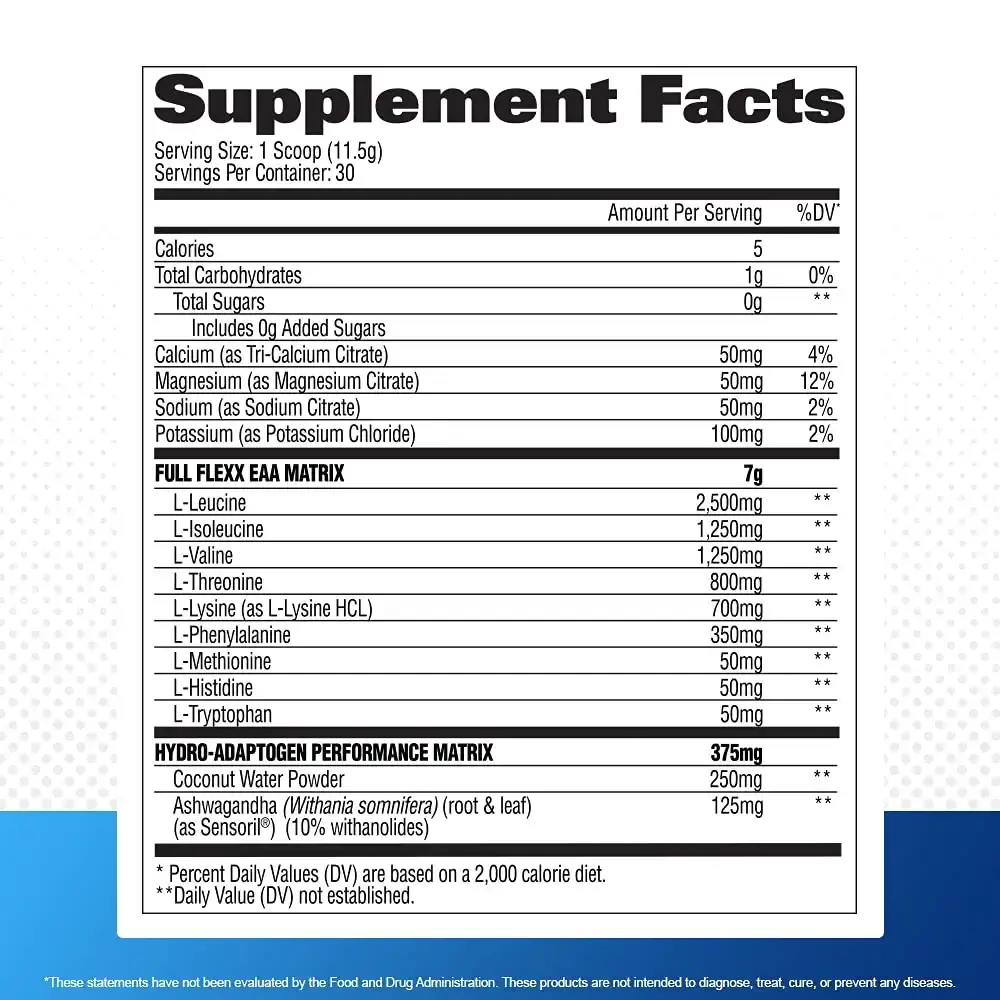 GAT Sport Flexx EAAs + Hydration, Essential Amino Acids with BCAAs, Blue Razz, 30 Servings — Sports Nutrition