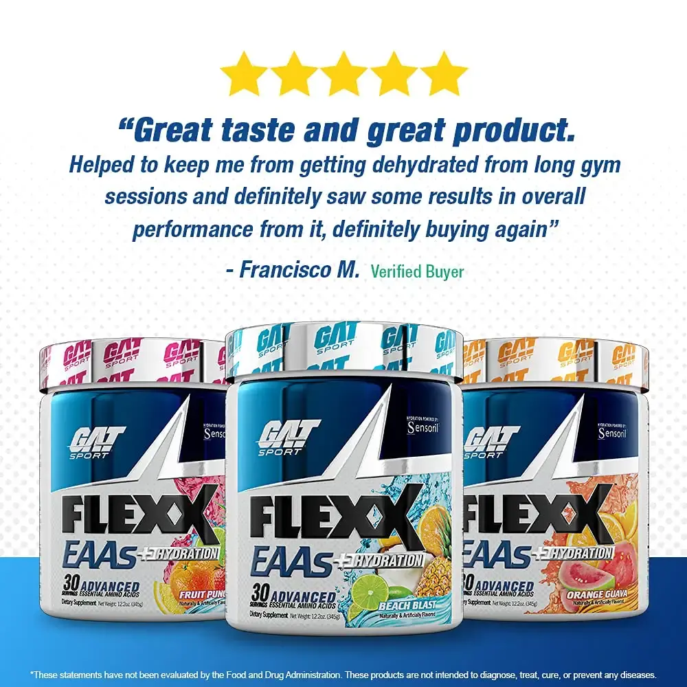 GAT Sport Flexx EAAs + Hydration, Strawberry Mango, 30 Servings — Sports Nutrition