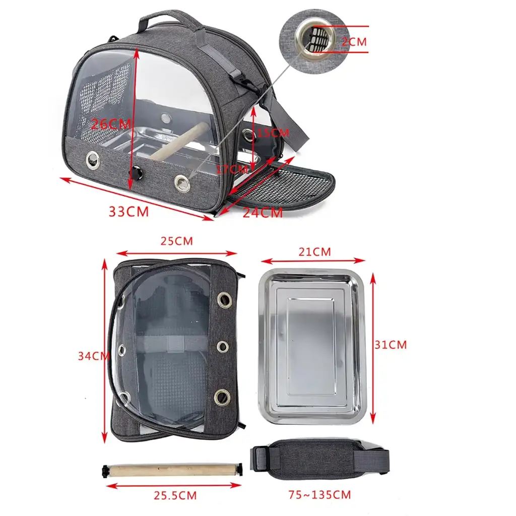 Gecheer Bird Carrier Bird Backpack Carrier Portable Folding Oxford Cloth Bird Bag Parrot — Pet