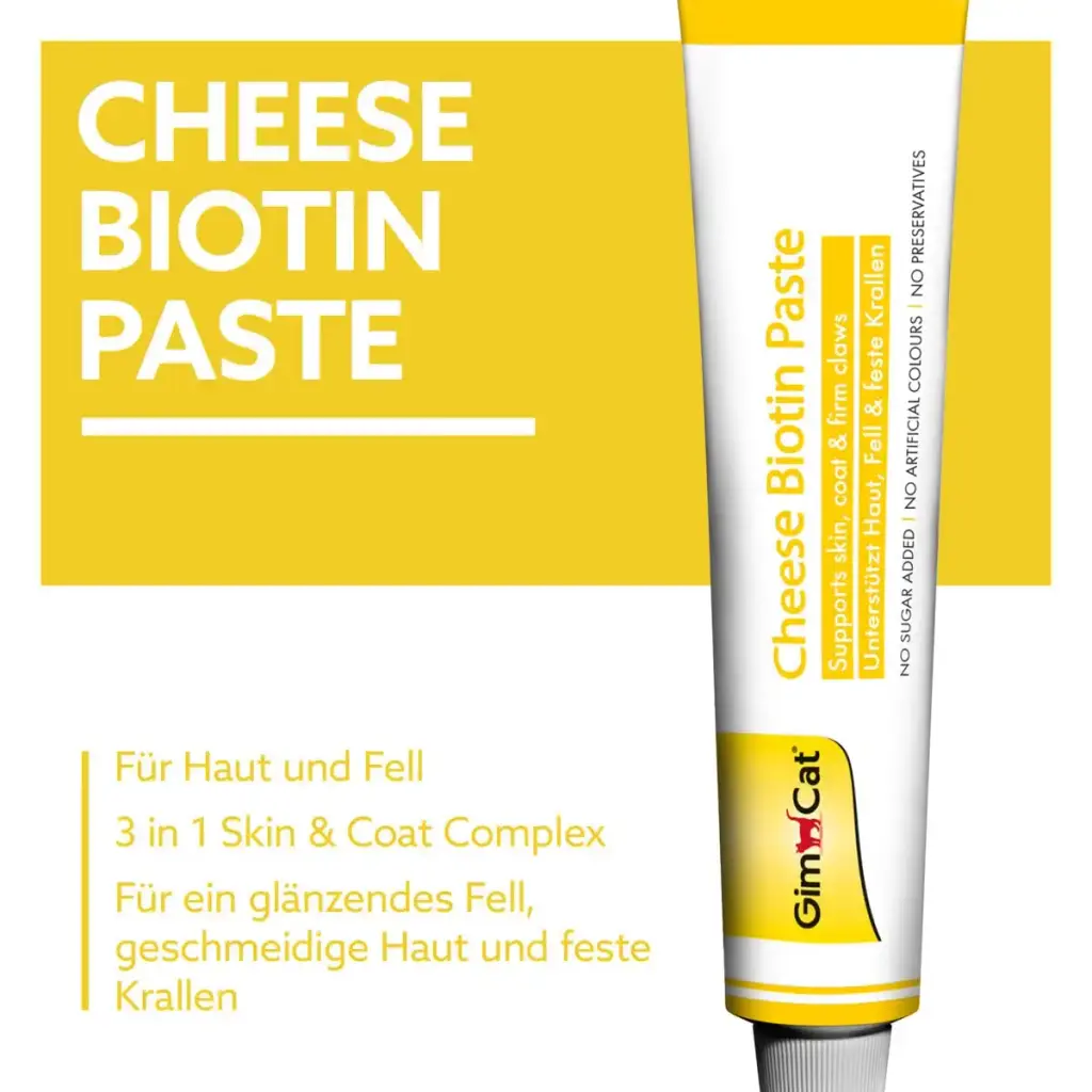 GimCat Cheese Biotin Paste - With aromatic cheese zinc and linseed oil for fur skin and — GimCat