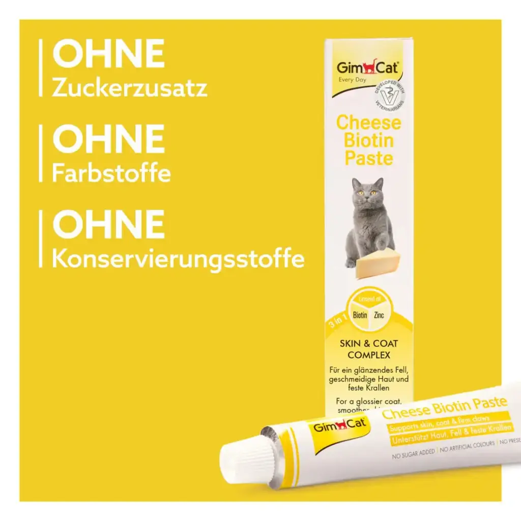 GimCat Cheese Biotin Paste - With aromatic cheese zinc and linseed oil for fur skin and — Pet