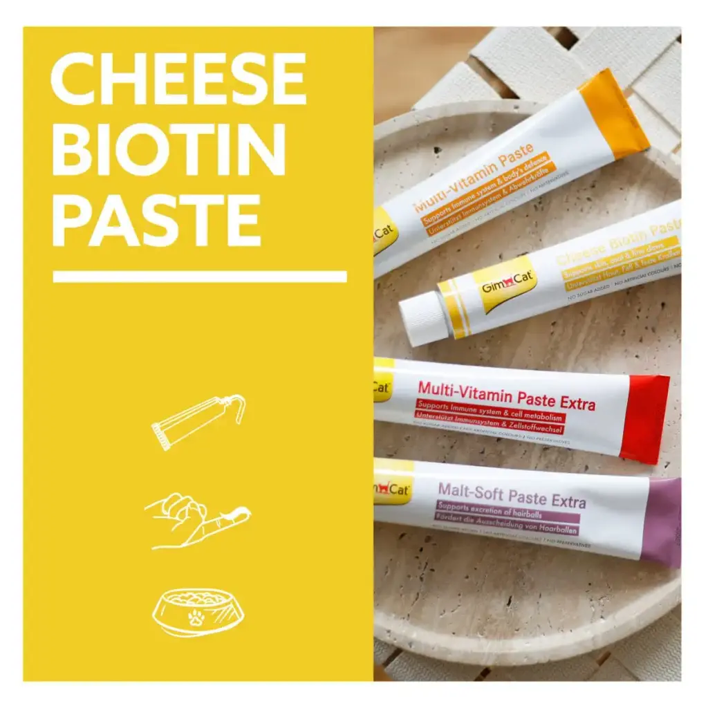 GimCat Cheese Biotin Paste - With aromatic cheese zinc and linseed oil for fur skin and — GimCat