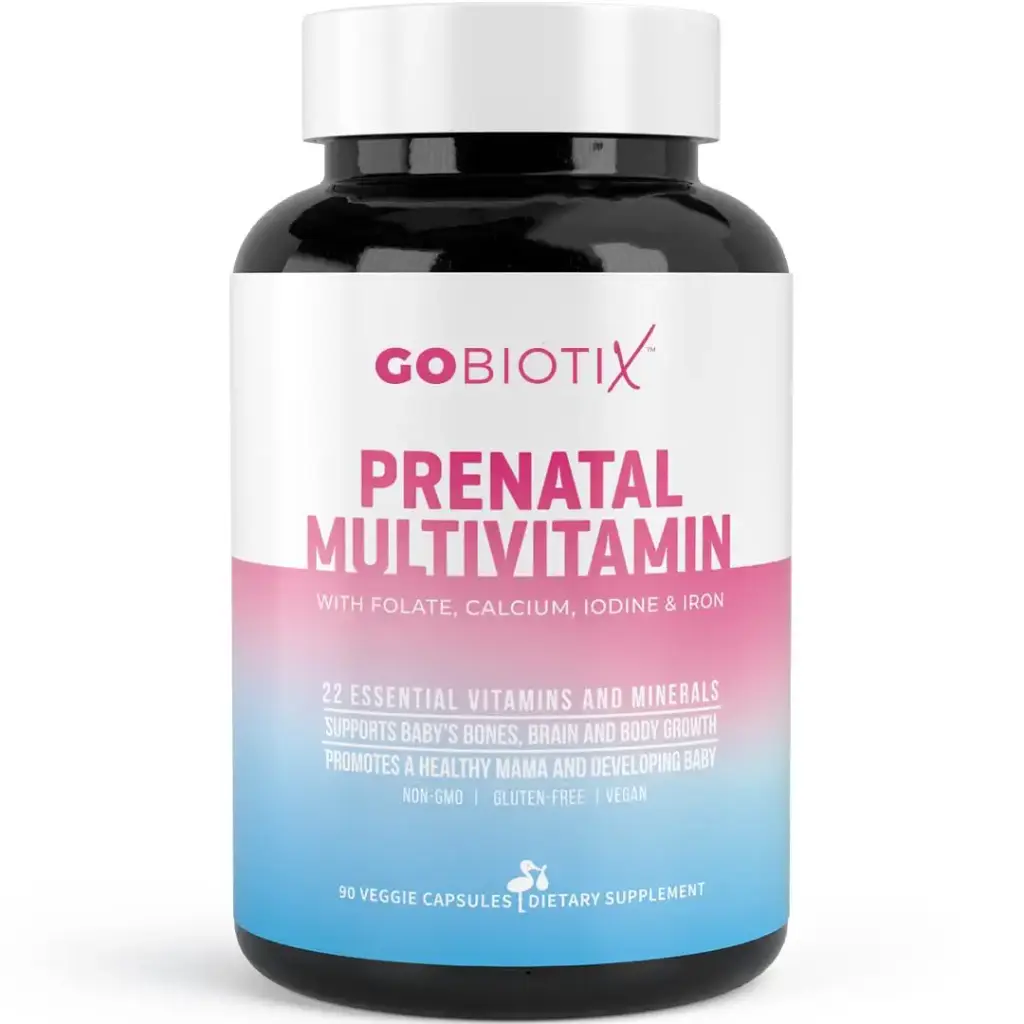 GOBIOTIX Prenatal Vitamins for Women - Multivitamins with Iron Calcium Vitamin D2 C Zinc & Folic Acid for Pregnancy - Pre and Postpartum Essentials - Non-GMO - 90 Capsules