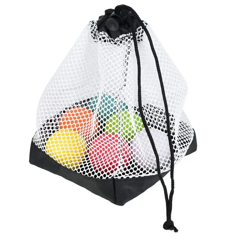Golf Ball Bag, Nylon Mesh Golf Pouch, Golf Storage Bag Pouch with Drawstring Cord Lock — Golf