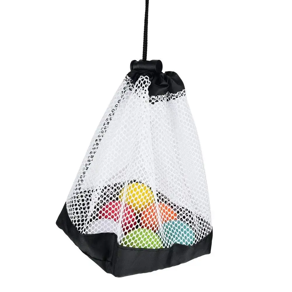 Golf Ball Bag, Nylon Mesh Golf Pouch, Golf Storage Bag Pouch with Drawstring Cord Lock — Golf