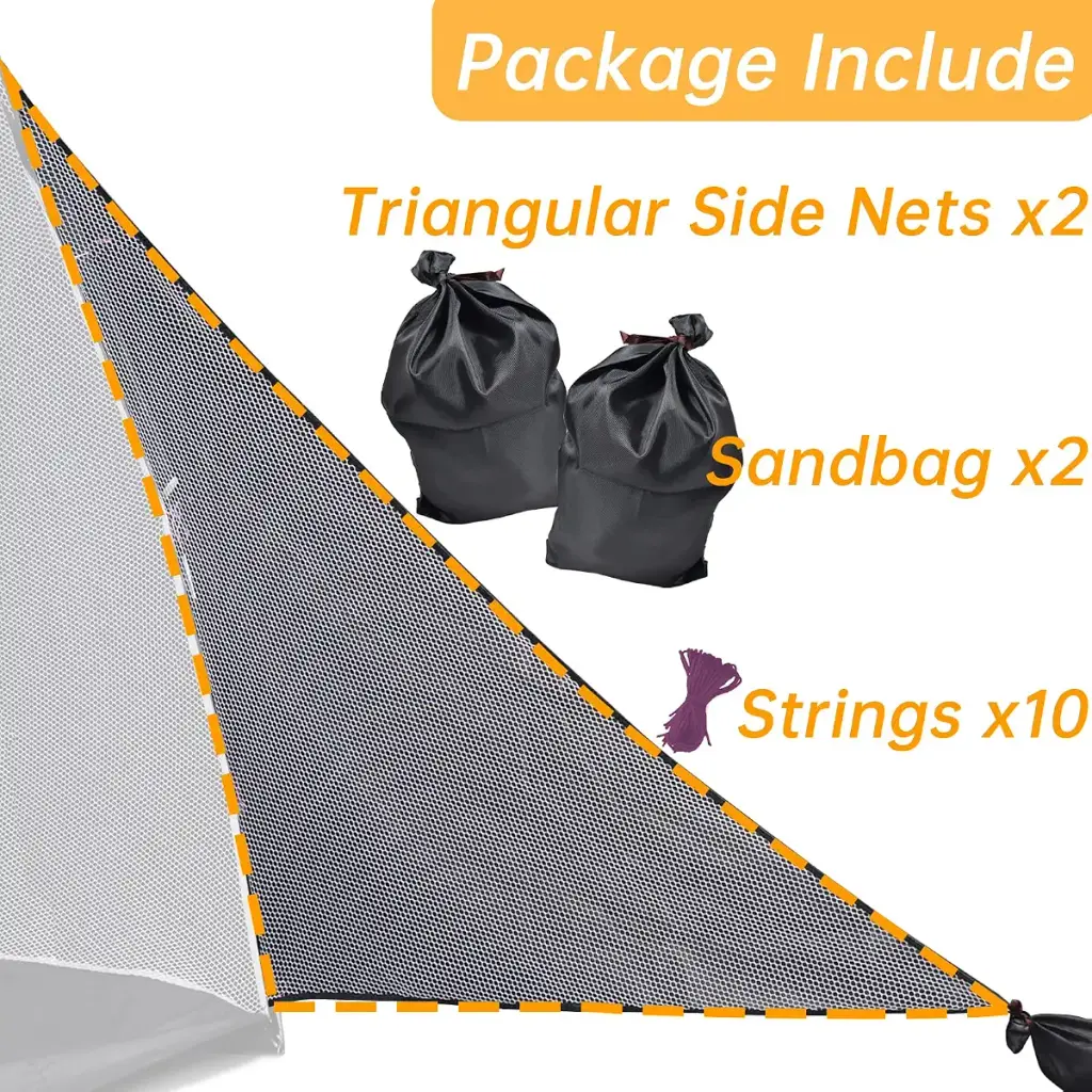 Golf Barrier Net with 2 Packs Golf Mesh Side Net Attachment Golf Cage Net Golf Triangle — Golf