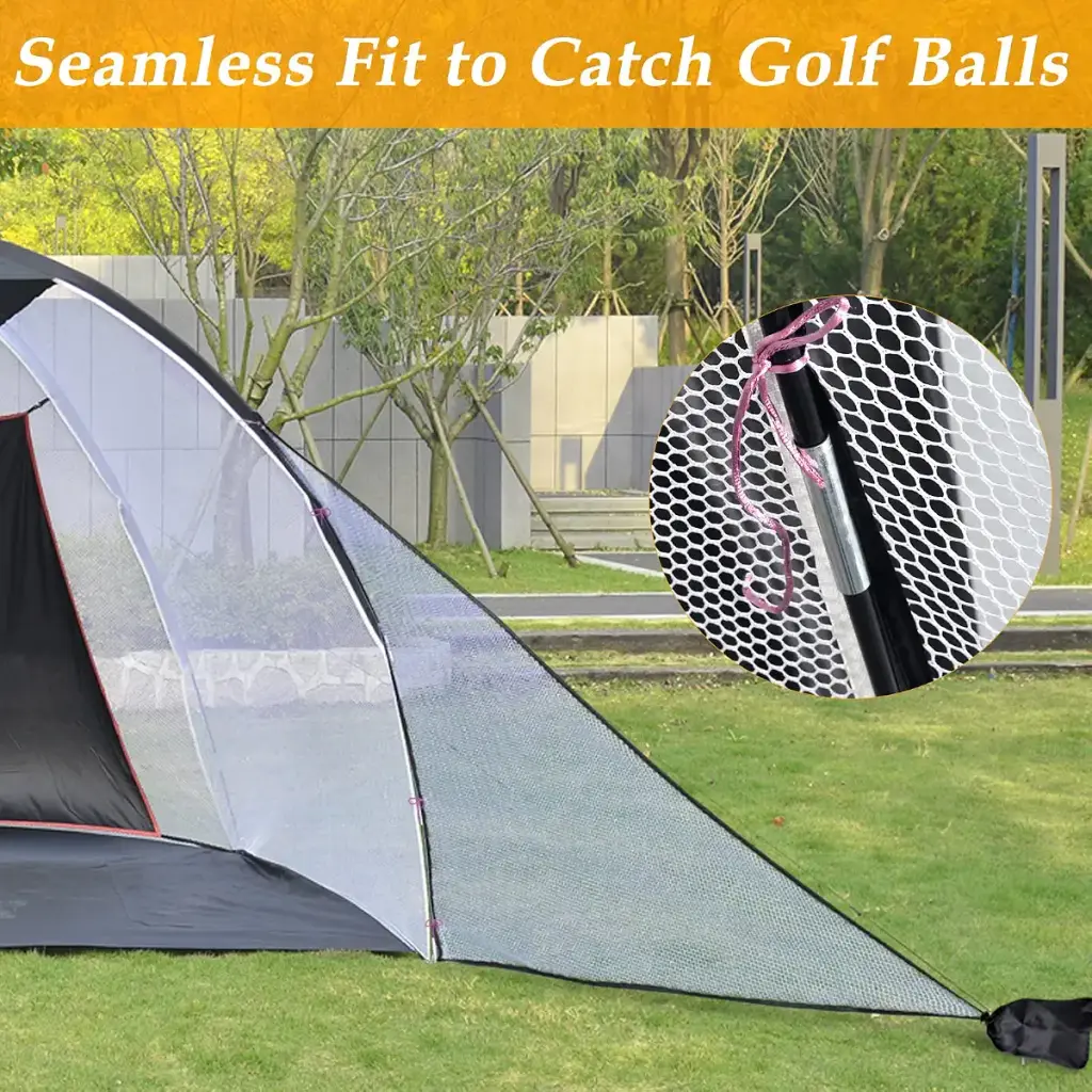 Golf Barrier Net with 2 Packs Golf Mesh Side Net Attachment Golf Cage Net Golf Triangle — Golf