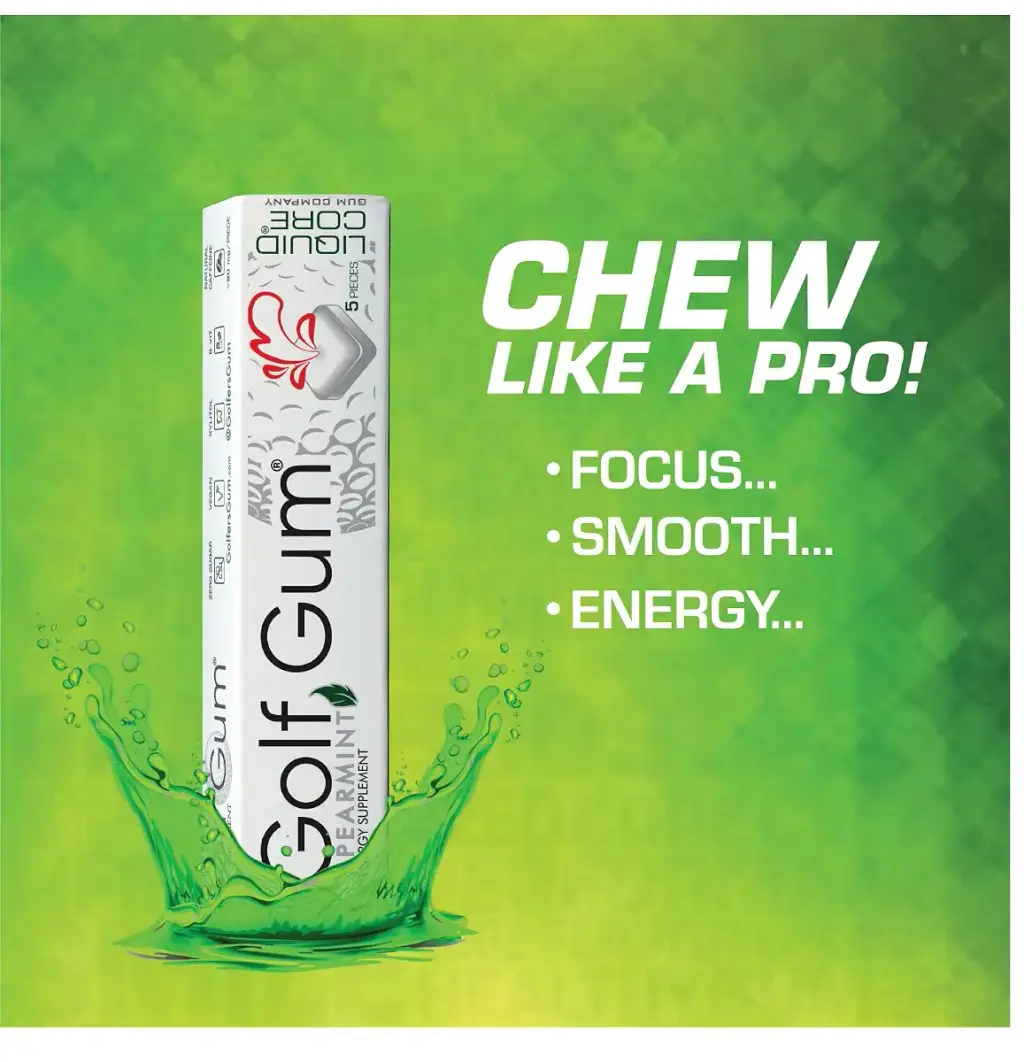 Golf Gum by Liquid Core 80mg of Natural Caffeine - Energy for Golfers - Sugar-Free — Liquid Core
