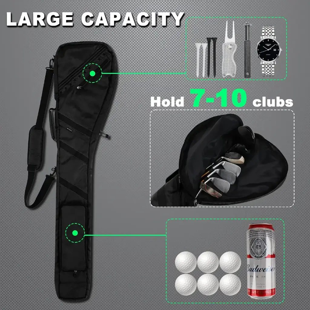 Golf Lightweight Carry Bag Foldable Sunday Bag Small Travel Bag for Driving Range Par 3 — BIG TEETH