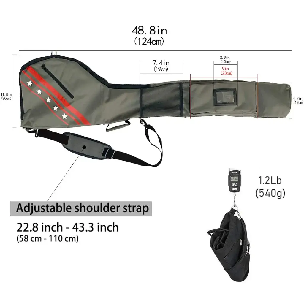 Golf Sunday Bag for Golf Clubs Carry Bags Black Lightweight Waterproof for Men Women — BRAMASOLE