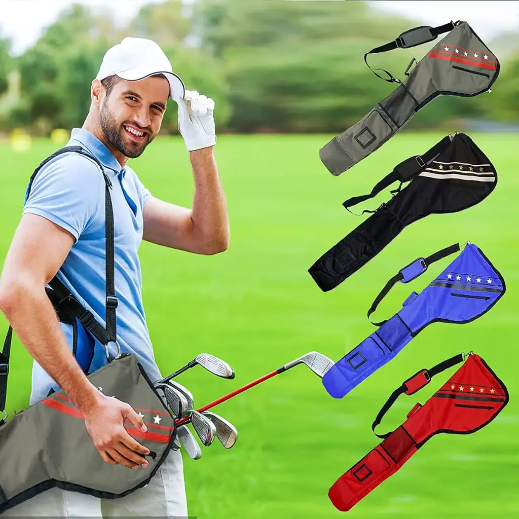 Golf Sunday Bag for Golf Clubs Carry Bags Black Lightweight Waterproof for Men Women — Golf