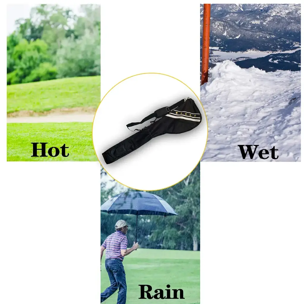 Golf Sunday Bag for Golf Clubs Carry Bags Black Lightweight Waterproof for Men Women — BRAMASOLE
