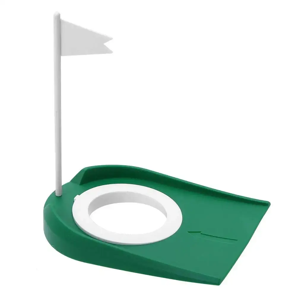 GOTOTOP Indoor Outdoor Plastic Golf Putting Cup, Golf Putter Regulation Cup Golf Putting Hole Practice Training Aids with Adjustable Hole White Flag Putter Green Regulation Cup for Home Office Yard