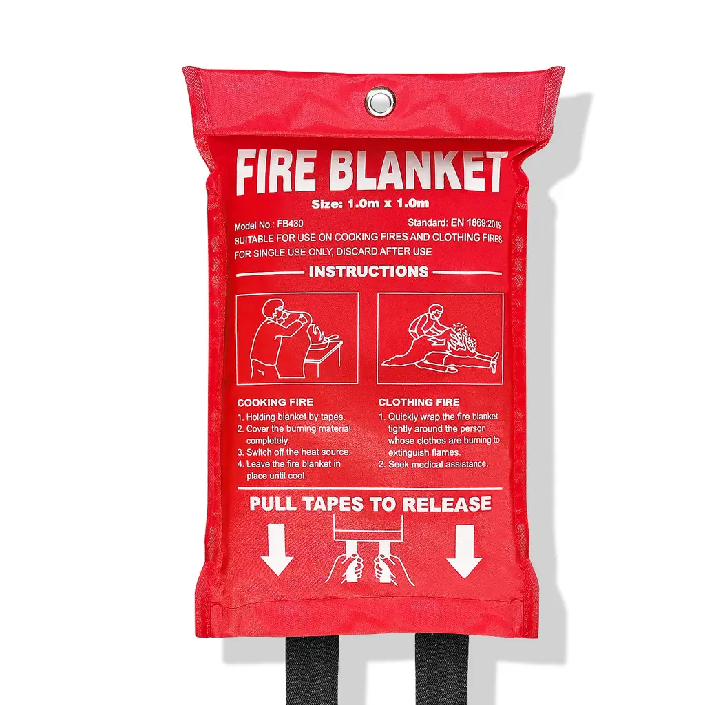 Guardryshely Fire Blanket for Home Emergency Fire Blanket Kitchen Easy to Store Fire Suppression Blanket Fiberglass Fire Blanket Emergency for Grill Car Fireplace (39 in x 39 in) 1 Pack