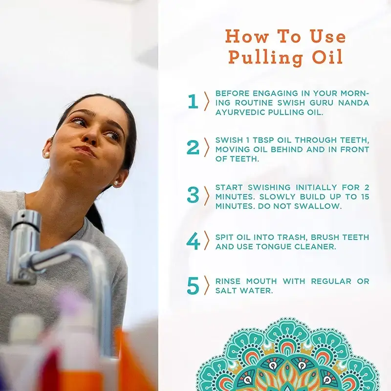 GuruNanda Original Oil Pulling Oil For Healthy Teeth and Gums - Alcohol and Fluoride Free — Oral Care