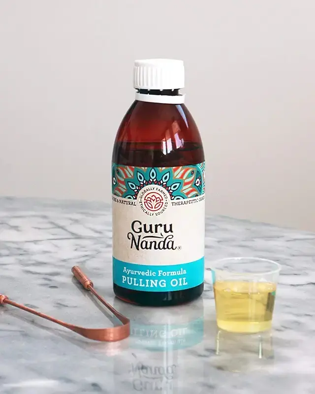 GuruNanda Original Oil Pulling Oil For Healthy Teeth and Gums - Alcohol and Fluoride Free — Mint
