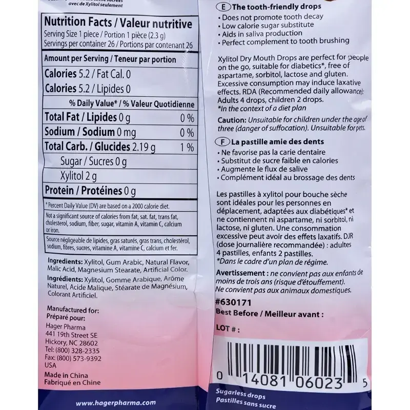 Hager Pharma Dry Mouth Drops, Cherry, 2 Ounce — 2 oz