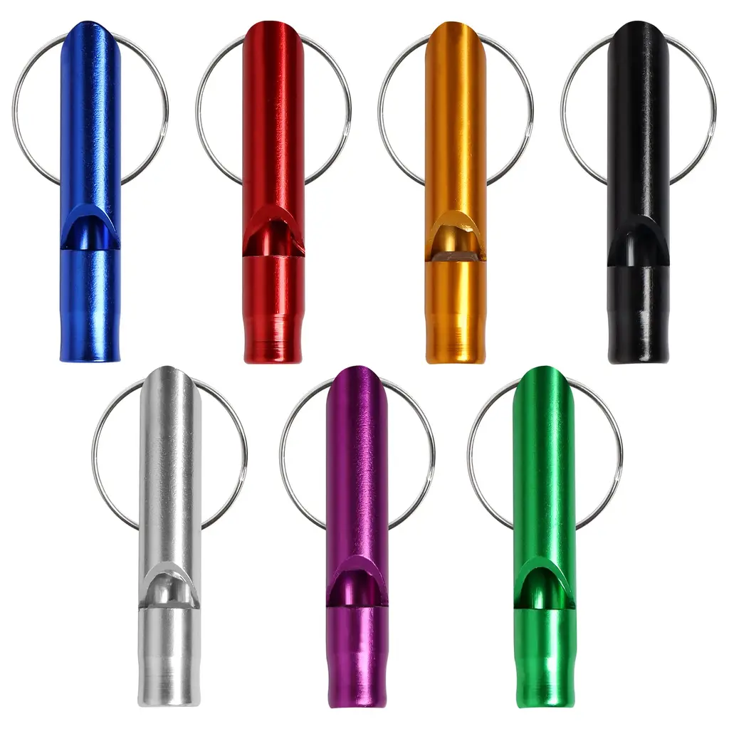 Hapy Shop 20 Pcs Extra Loud Aluminum Whistles with Key Chain Emergency Whistles for Camping Hiking Hunting Sports and Emergency Situations,Sturdy and Light,Multiple Colors