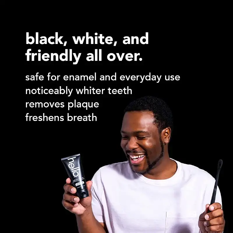 Hello Oral Care Activated Charcoal Teeth Whitening Fluoride Free and SLS Free Toothpaste — 4 oz