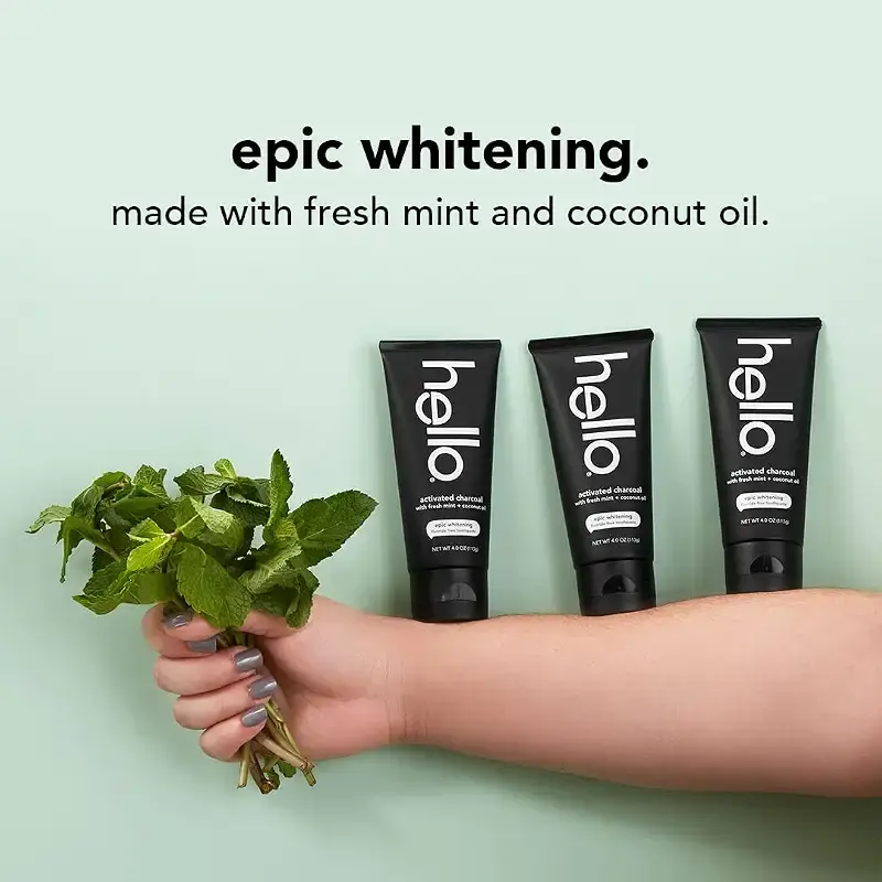 Hello Oral Care Activated Charcoal Teeth Whitening Fluoride Free and SLS Free Toothpaste — Oral Care