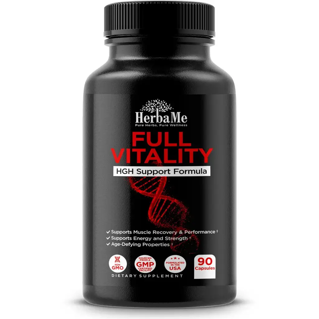 HerbaMe HGH Supplements for Men and Women, 90 Capsules - Naturally Supports Human Growth Hormone, Muscle Building, Muscle Growth Formula, Post Workout Recovery Amino Acid Blend with Colostrum Pills