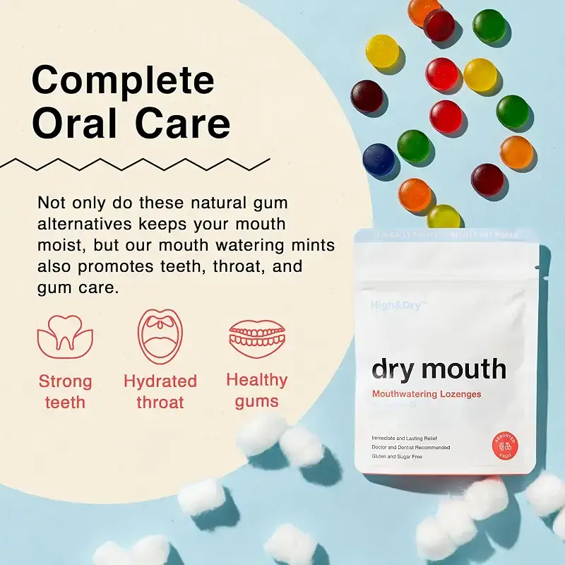 High&Dry - Dry Mouth Lozenges, Helps Stimulate Salivary Flow, Targets Dry Mouth Issues — Oral Care