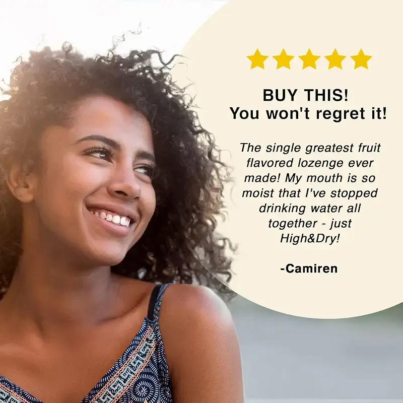 High&Dry - Dry Mouth Lozenges, Helps Stimulate Salivary Flow, Targets Dry Mouth Issues — Oral Care