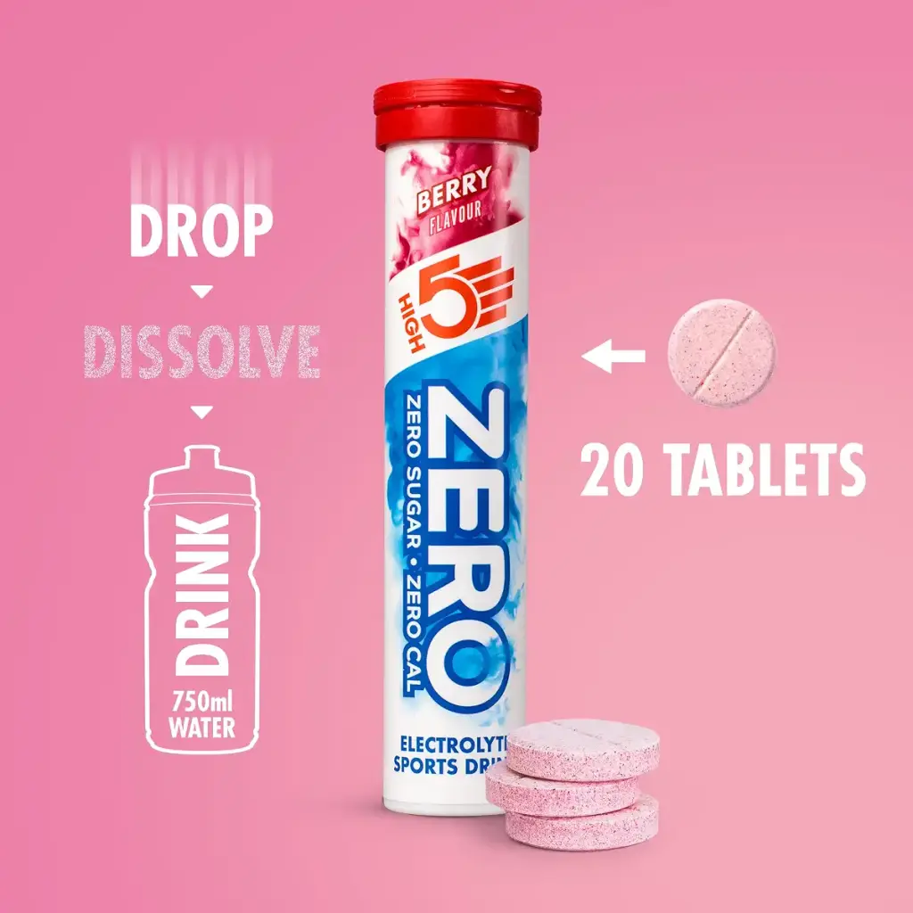 HIGH5 ZERO Electrolyte Tablets | Hydration Tablets Enhanced with Vitamin C | 0 Calories & — Berry