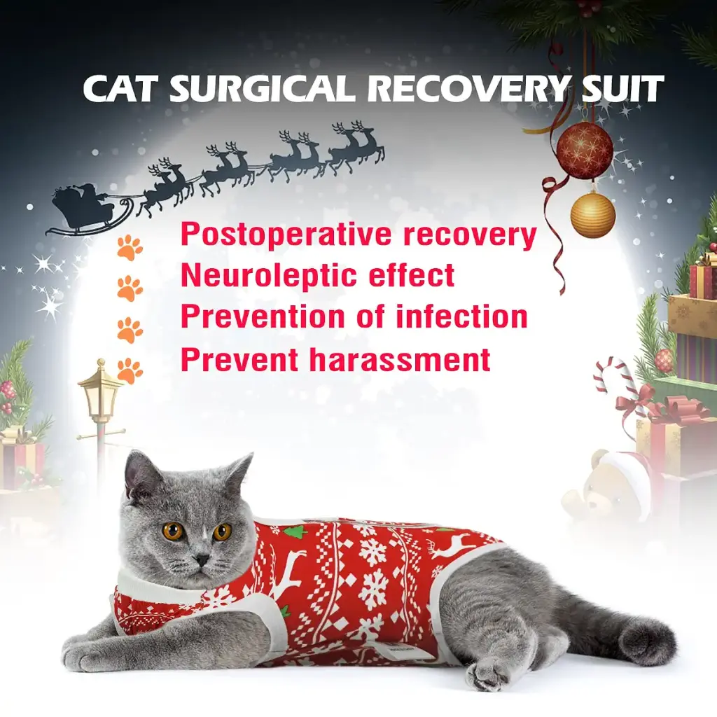 Hipet Cat Surgical Recovery Suit for Abdominal Wounds or Skin Diseases,Substitute — Pet