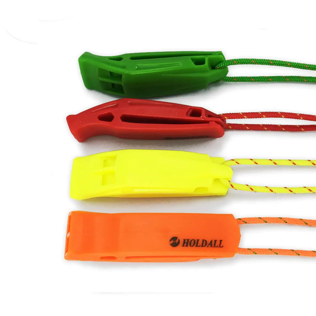 HOLDALL Emergency Safety Whistle with Lanyard, Loud Pea-Less Whistles for Boating Kayaking Life Vest Survival Rescue