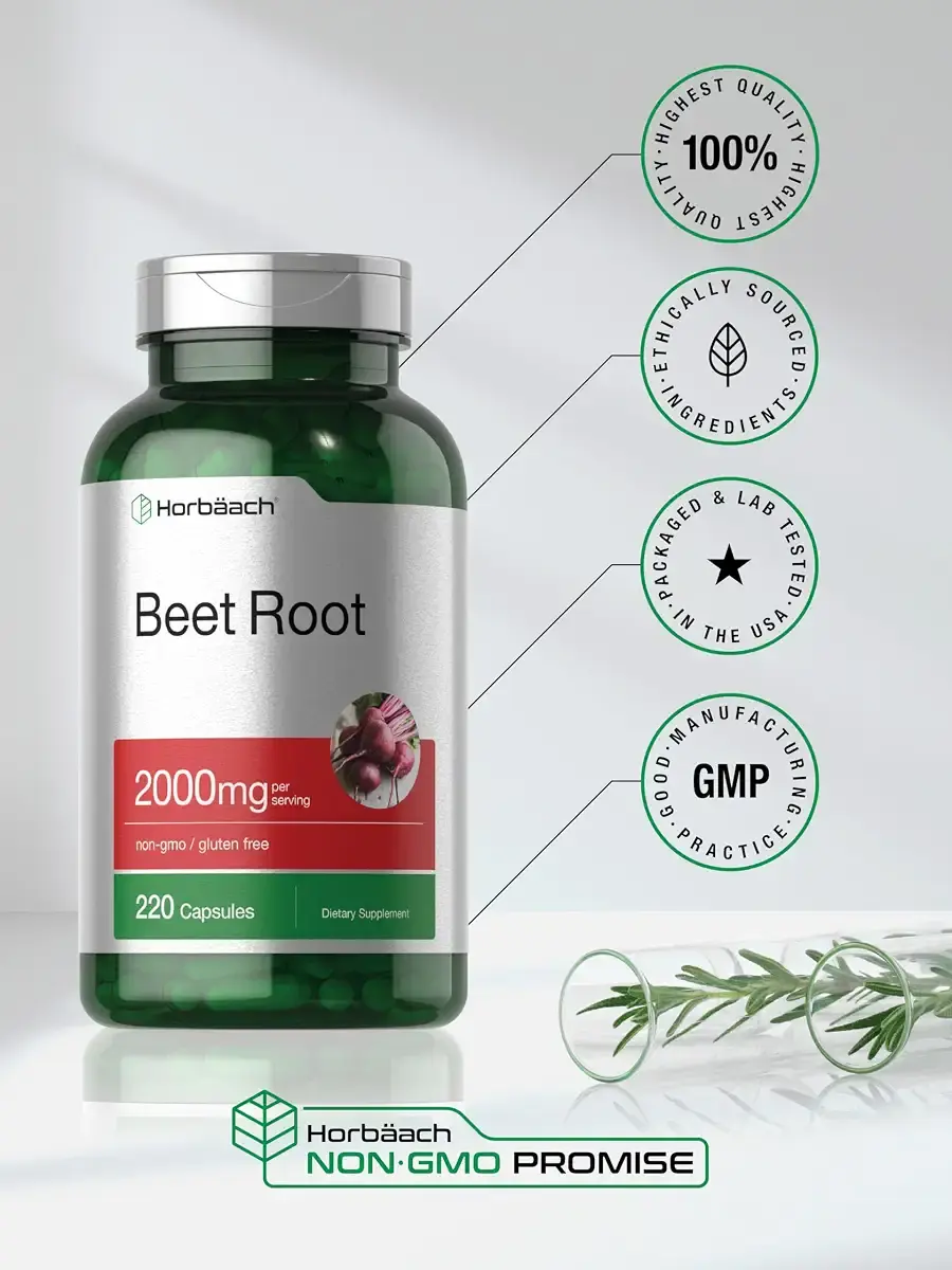 Horb ach Beet Root Powder Capsules | 220 Pills | Herbal Extract | Non-GMO Gluten Free — Capsules