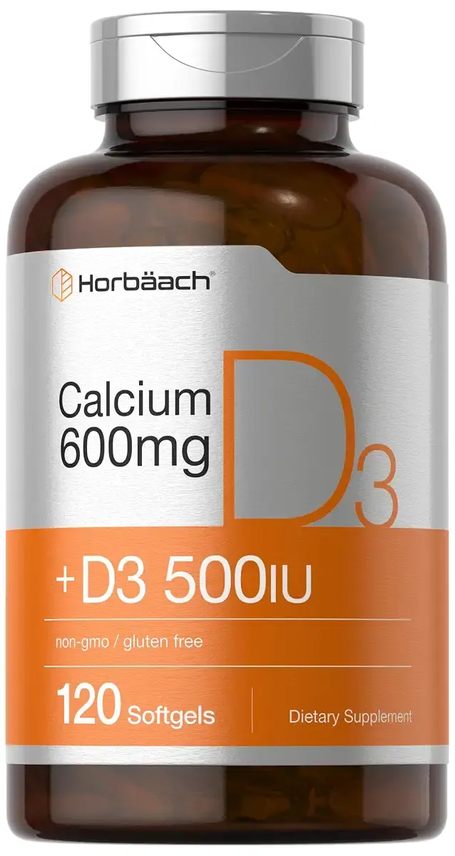 Horb ach Calcium Supplement with Vitamin D3 | 600 mg | 120 Softgels | Non-GMO & Gluten Free | for Men and Women