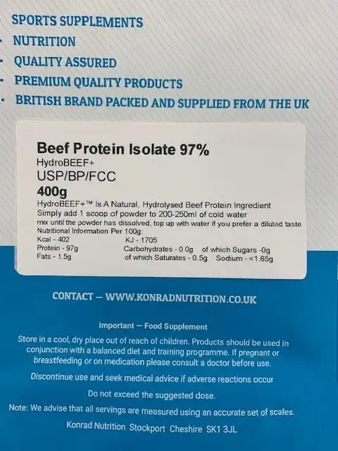 Hydro Beef + Protein - Hydrolyzed Beef Peptide Protein - HydroBeef+ Isolate (100g) — 100 g