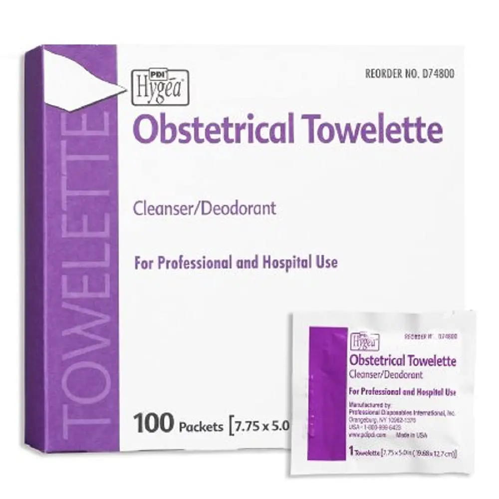 Hygea D74800 Obstetrical Towelettes, Box of 100