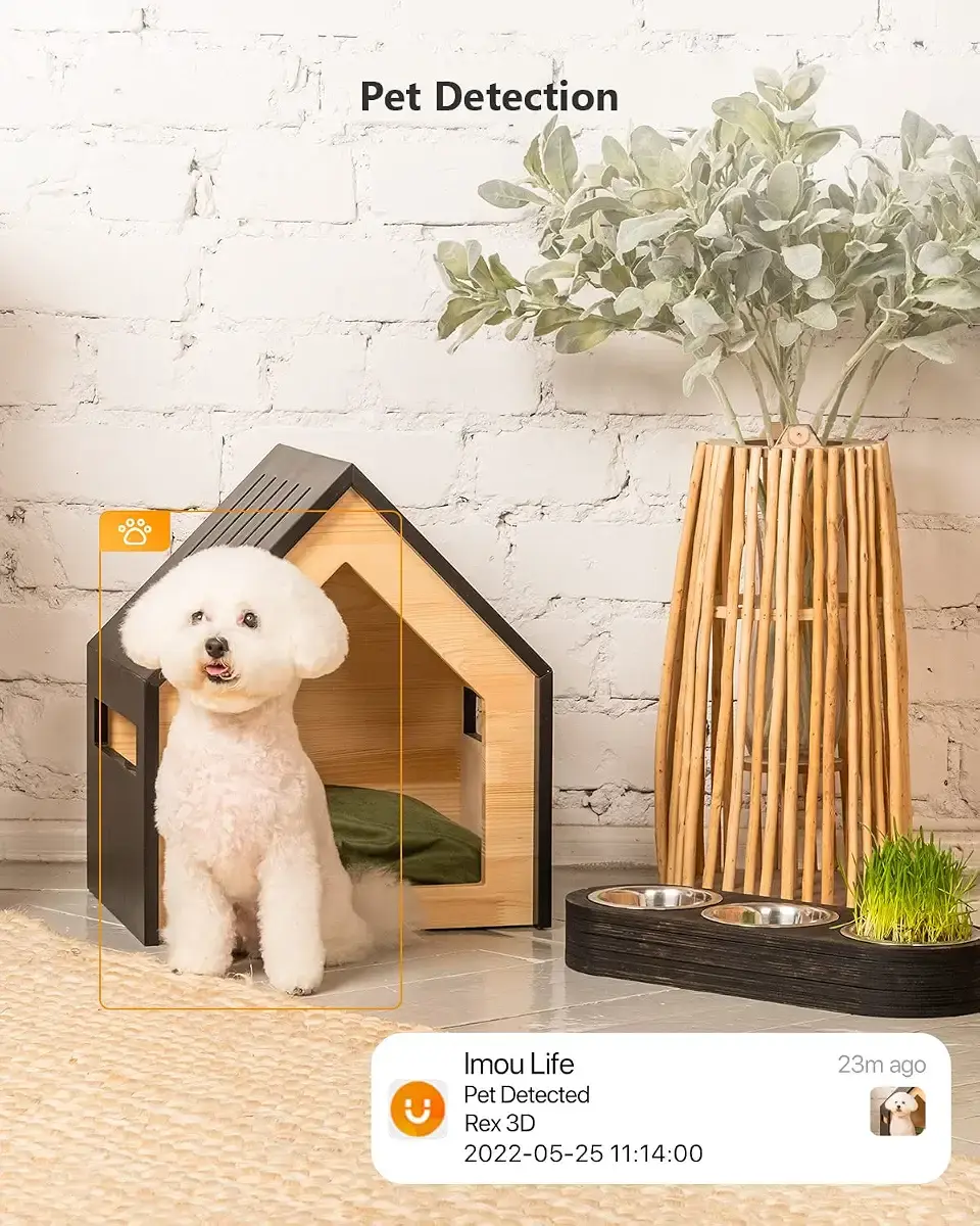 Imou 3K Pet Dog Camera Baby Monitor with AI Human/Pet/Sound Detection 360 WiFi Security — Imou