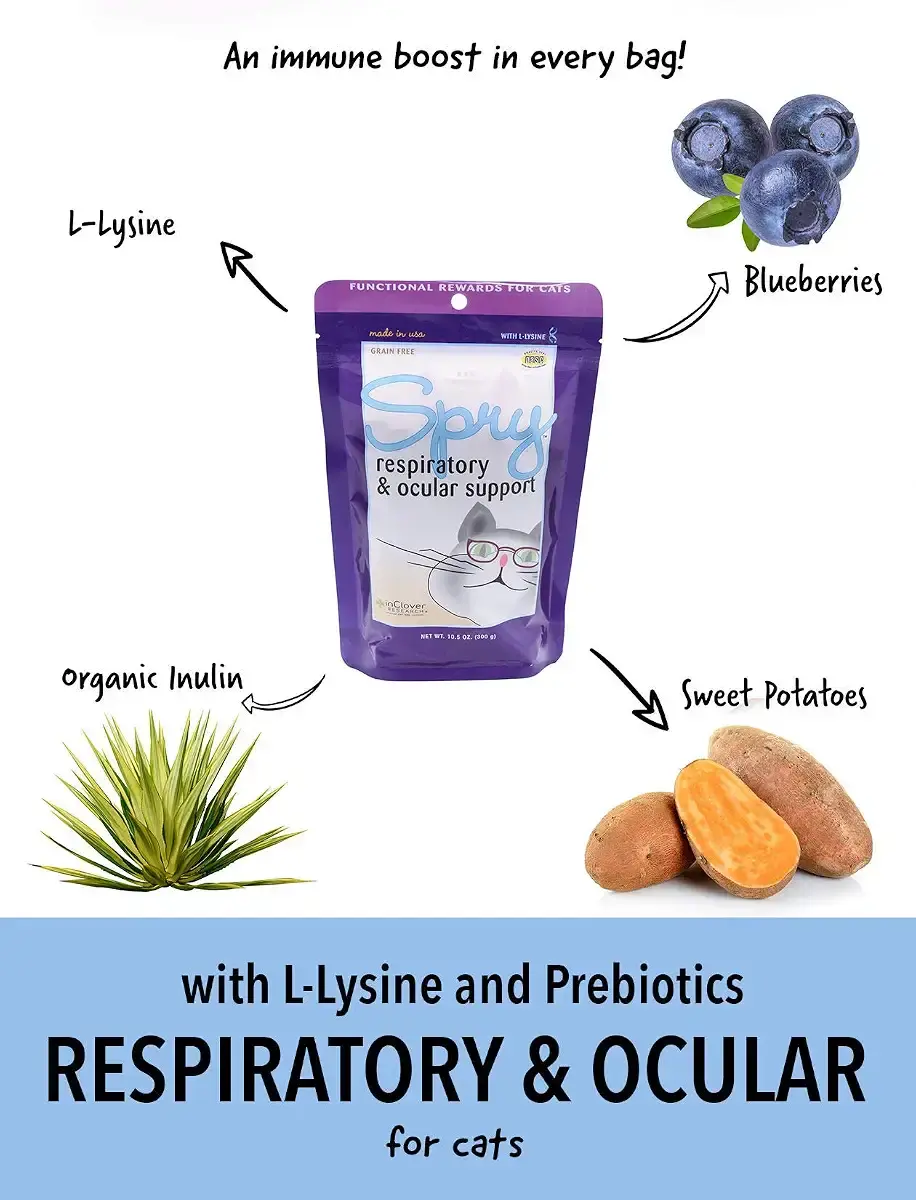 In Clover Spry Daily Respiratory and Ocular Support Soft Chews for Cats, with L-Lysine — In Clover