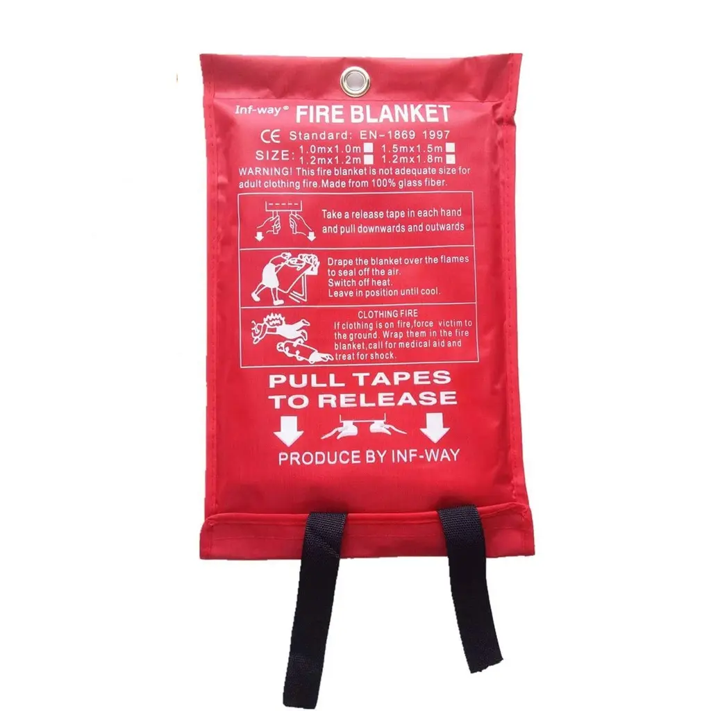 Inf-way Fire Blanket, Fiberglass Fire Flame Retardent Emergency Surival Fire Shelter Safety Cover S 39.3''x39.3''