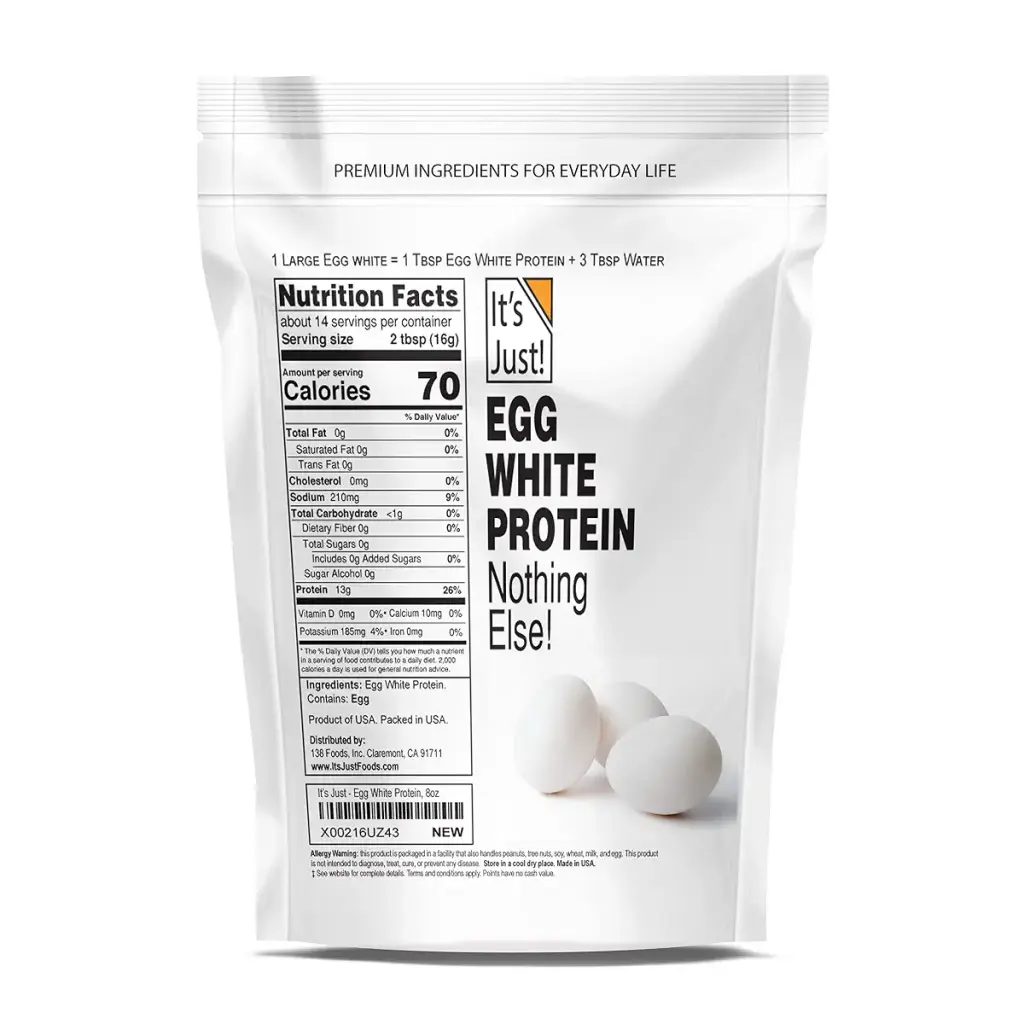It's Just - Egg White Protein Powder, Dried Egg Whites Protein, Meringue Ingredient — 8 oz